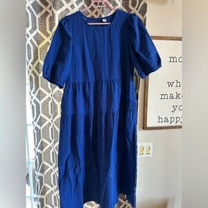 Old Navy Tiered Puff-Sleeve All-Day Midi Swing Dress